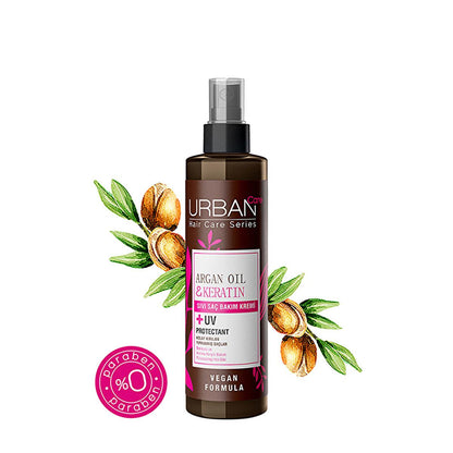 Sérum capillaire anti-casse Urban Care à l'huile d'argan et à la kératine : répare, nourrit et renforce les cheveux secs et abîmés - Soin sans rinçage sans paraben