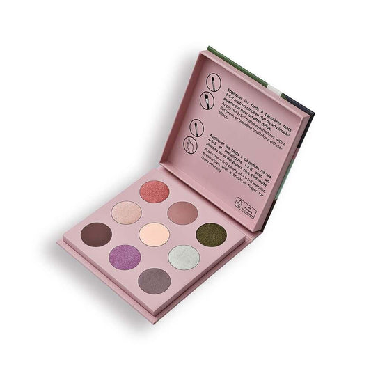 Palette de 9 ombres à paupières - Palette vegan lilas enrichie en millepertuis bio - Emballage durable