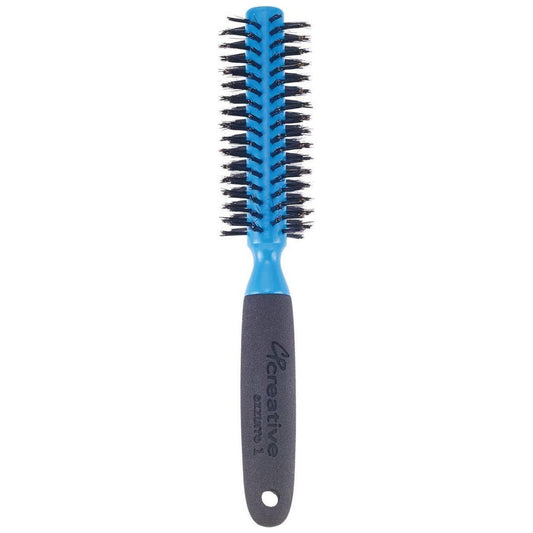 Azzurro Wood Barrel Round Boar Bristle Hair Brush Hair Brush Pasteur Pharmacy Small (1.75")