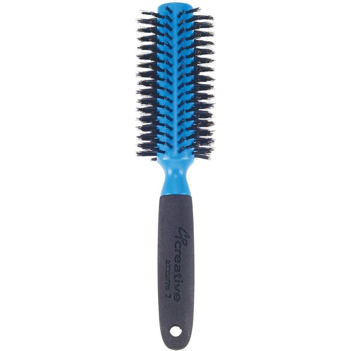 Azzurro Wood Barrel Round Boar Bristle Hair Brush Hair Brush Pasteur Pharmacy Medium (2.125")
