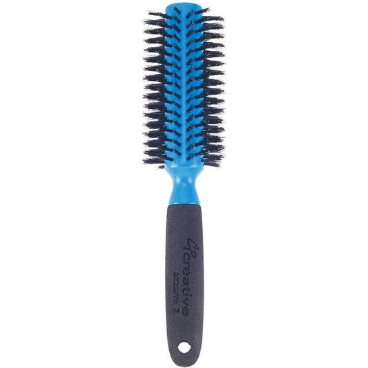 Azzurro Wood Barrel Round Boar Bristle Hair Brush Hair Brush Pasteur Pharmacy Medium (2.125")