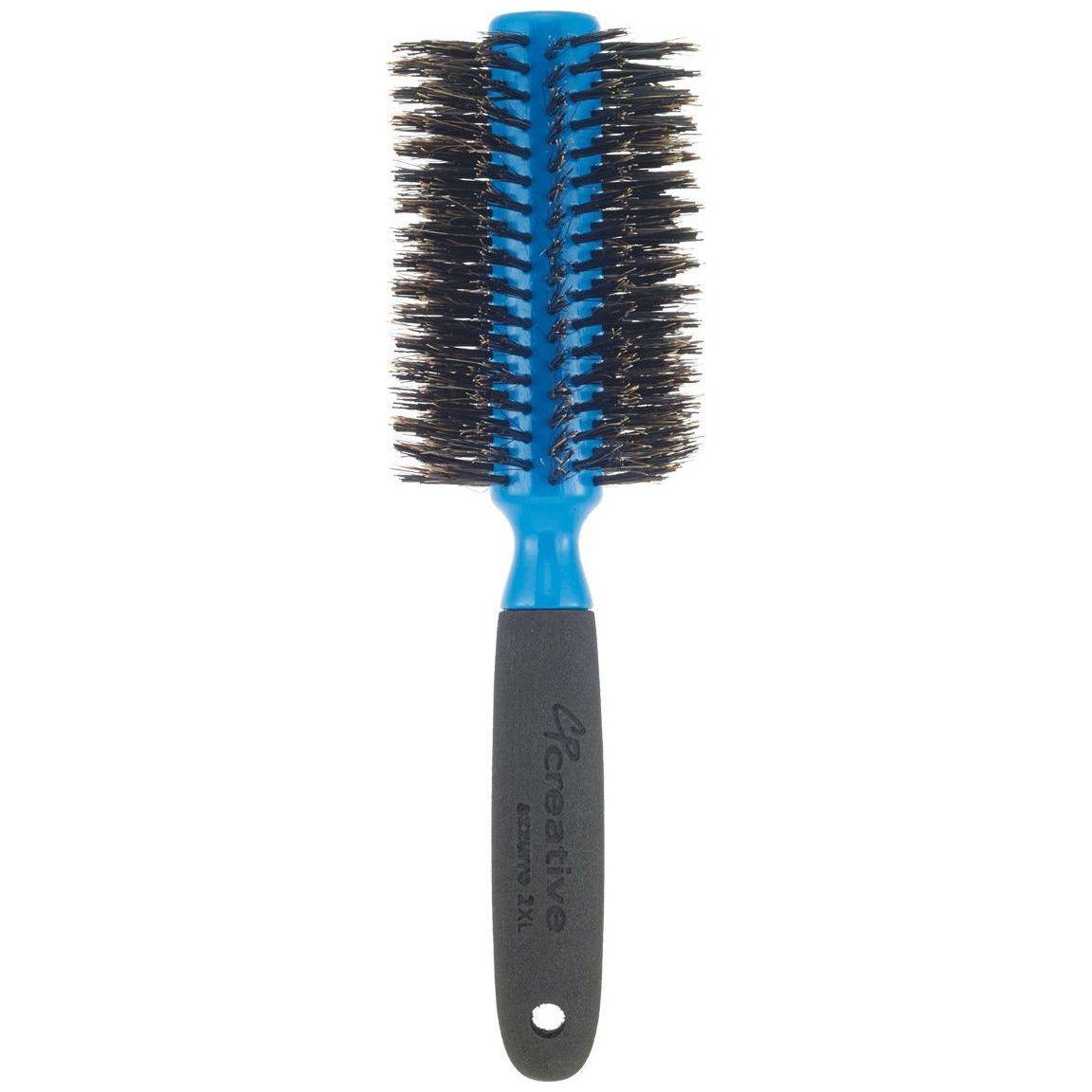 Azzurro Wood Barrel Round Boar Bristle Hair Brush Hair Brush Pasteur Pharmacy Large (2.5")