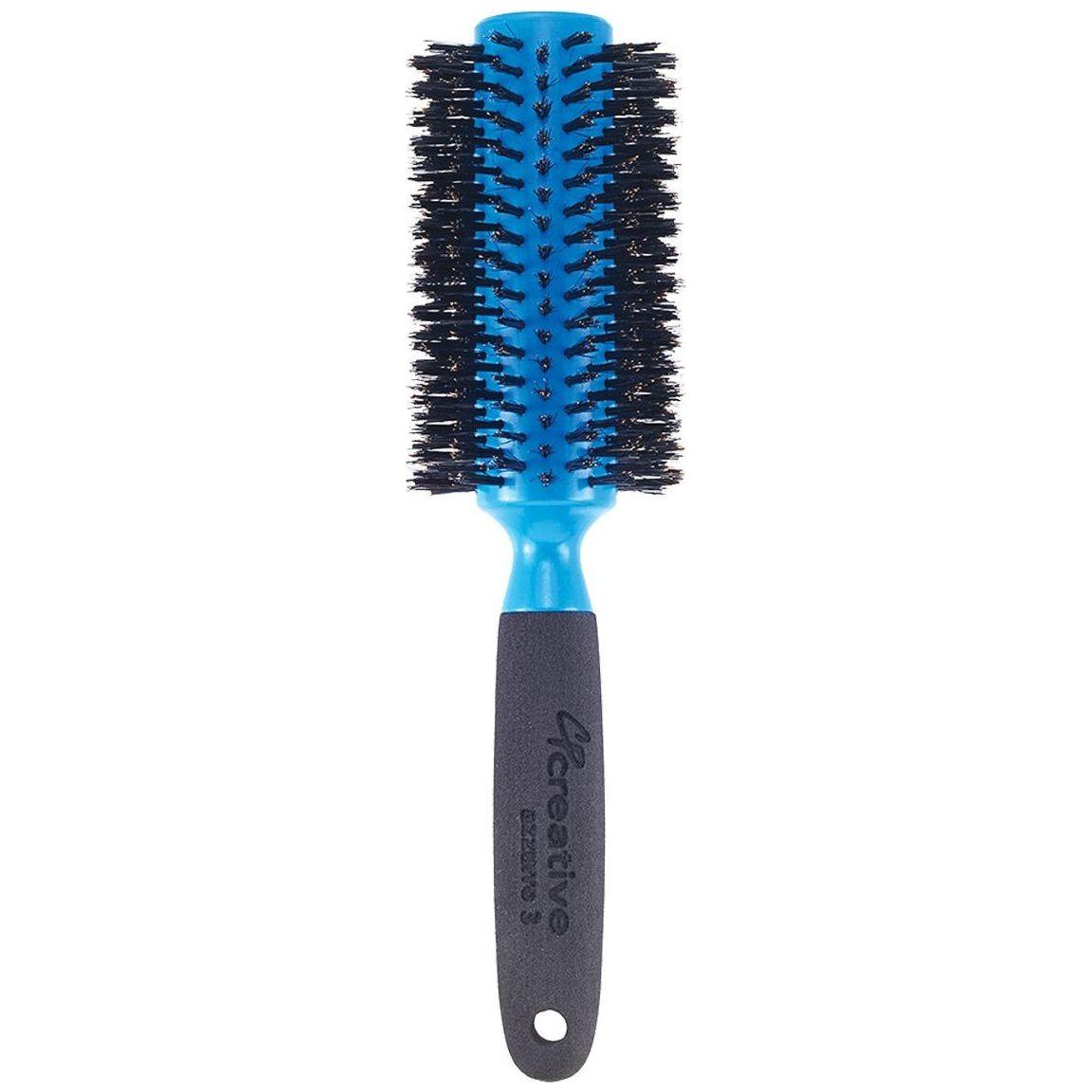 Azzurro Wood Barrel Round Boar Bristle Hair Brush Hair Brush Pasteur Pharmacy Medium XL with longer softer bristle (3.0")