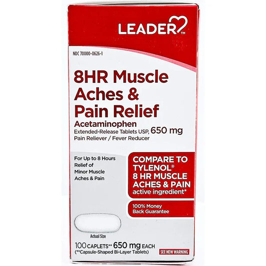 Acetaminophen 650mg Extended-Release Caplets (ER) – 100 Count Medicine & Drugs Pasteur Pharmacy