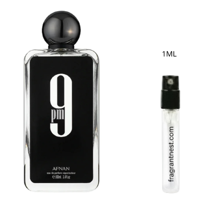 Afnan 9PM Eau De Parfum Travel Spray | Sample Fragrant Nest 1mL Sample (15 Sprays)
