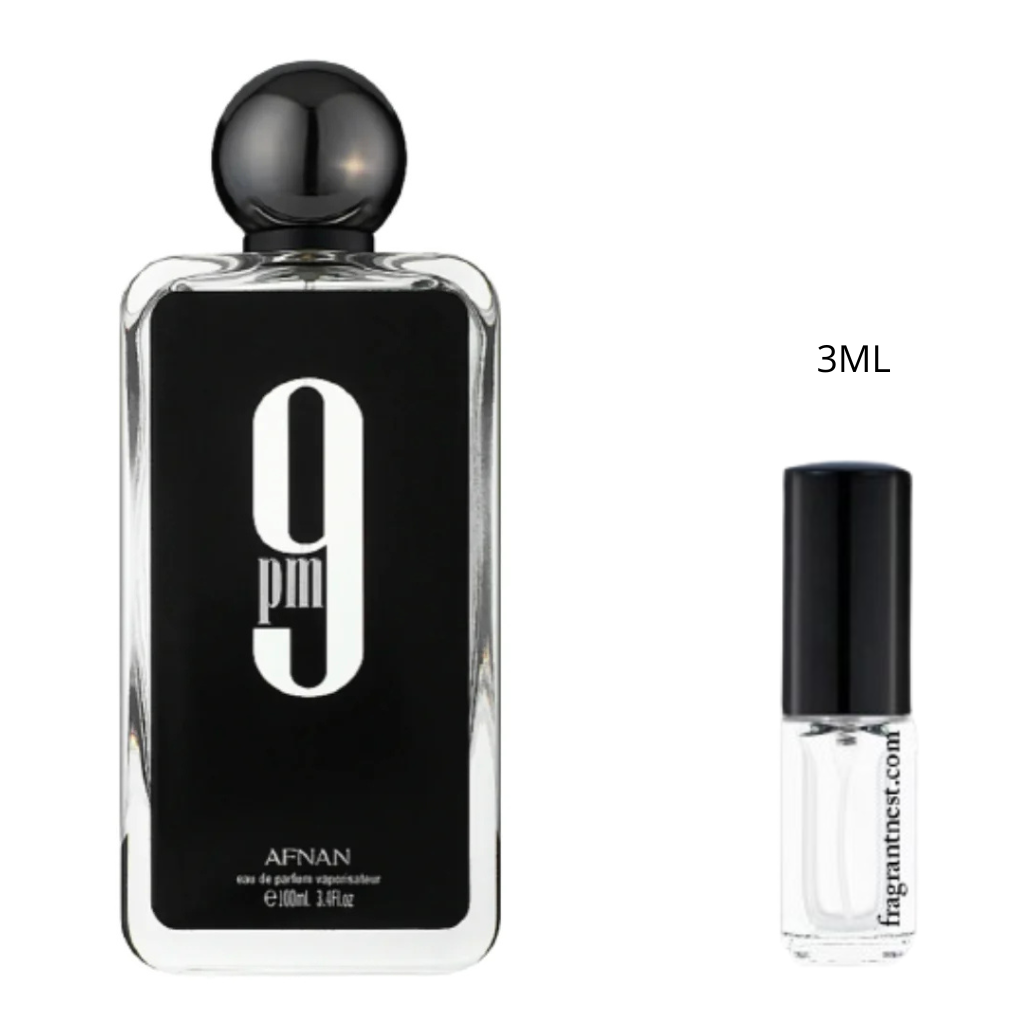 Afnan 9PM Eau De Parfum Travel Spray | Sample Fragrant Nest 3mL Glass Spray (45 Sprays)