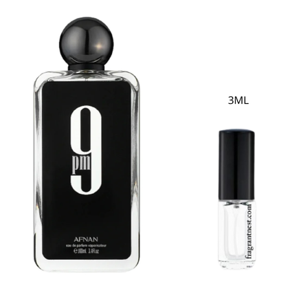 Afnan 9PM Eau De Parfum Travel Spray | Sample Fragrant Nest 3mL Glass Spray (45 Sprays)