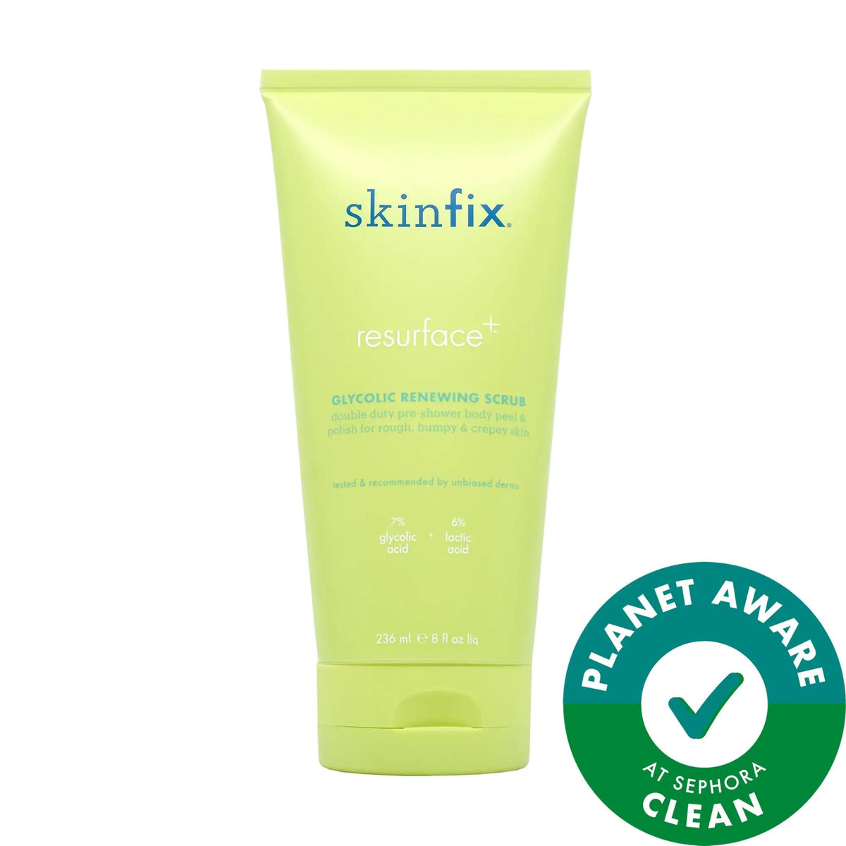 Resurface+ Glycolic Lactic Acid Body Scrub: Renew, Brighten & Smooth Rough, Bumpy Skin | Vegan & Cruelty-Free Exfoliating AHA BHA Body Peel