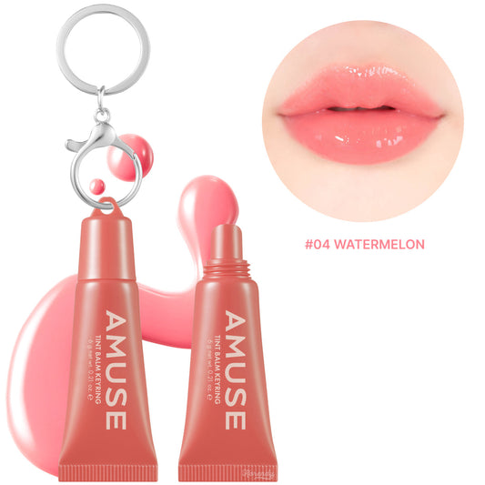 Baume à lèvres teinté Amuse Care Tint Balm 04 Watermelon Peptide 6g avec porte-clés
