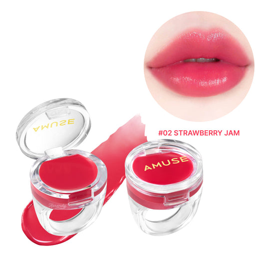Baume à lèvres hydratant aux peptides Amuse Ring Balm 02 Strawberry Jam