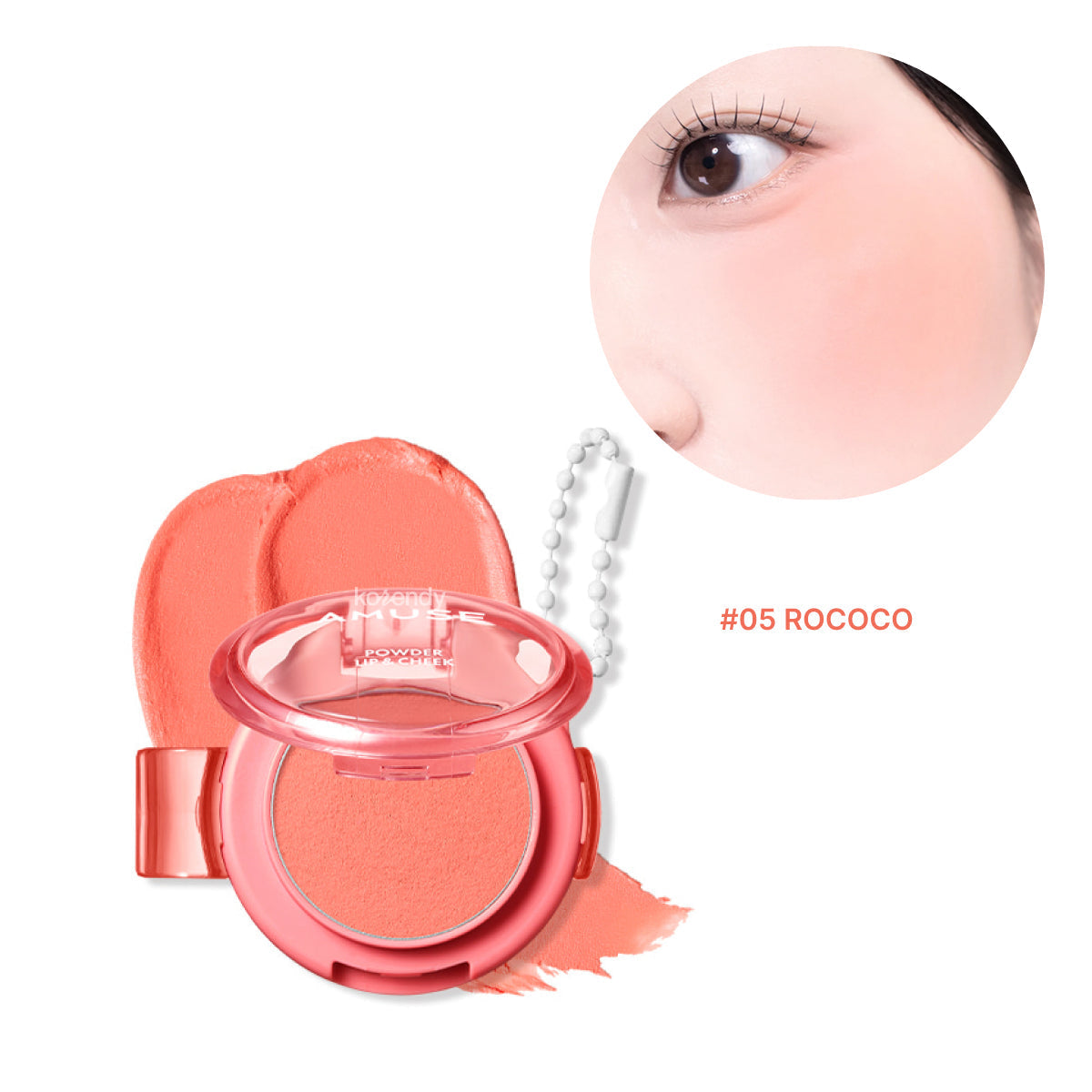 Amuse Powder Lip & Cheek Velvety Multi-Use Color 05 Rococo 4g