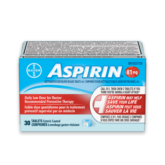 ASPIRIN 81 MG LOW DOSE EC TAB Medicine & Drugs Pasteur Pharmacy