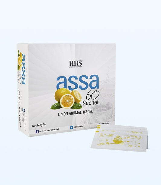 HHS Assa 60 Lemon Flavored Herbal Tea | Natural Energy & Balance | 60 Tea Bags