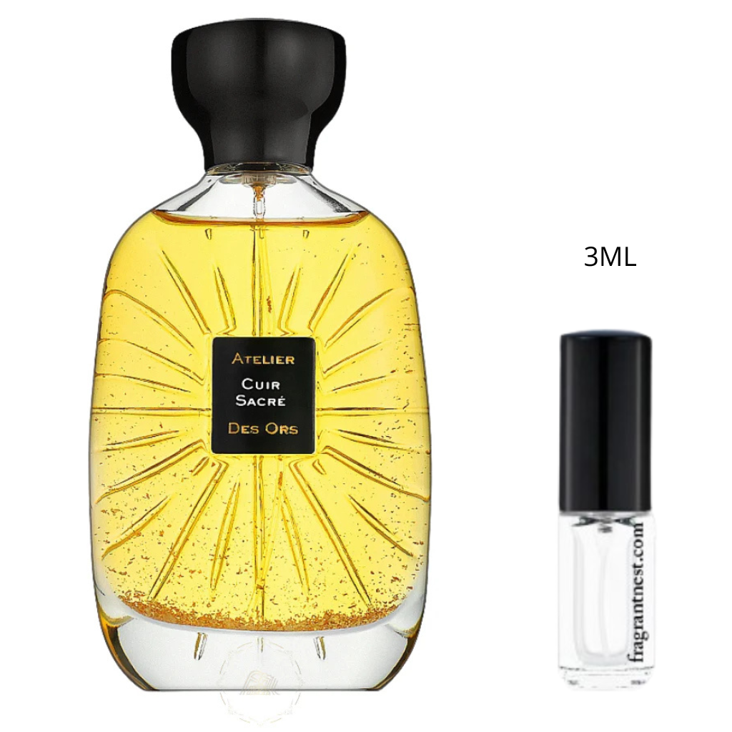 Atelier des Ors Cuir Sacré Eau De Parfum Travel Spray | Sample Fragrant Nest 3mL Glass Spray (45 Sprays)