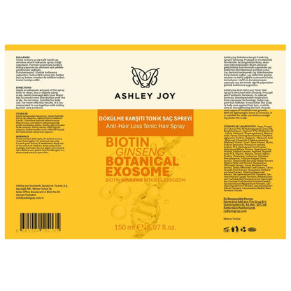 Tónico capilar con exosomas Ashley Joy, spray anticaída 150 ml