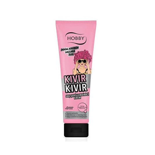 Crème coiffante définition boucles Hobby : Formule hydratante anti-frisottis au beurre de karité et à l'huile de coco pour des boucles naturelles et rebondies