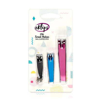Juego de cortaúñas de 3 piezas Eklips para cuidado personal