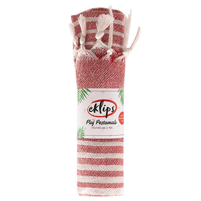 Eklips Red Turkish Pestemal Towel Lightweight Cotton UF009