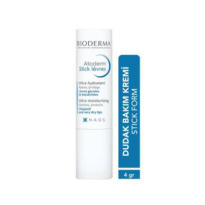 Bioderma Atoderm Stick Labial para Labios Secos y Sensibles - Hidratante, Protector, Formato en Barra Práctico | Cuidado Labial, Tratamiento para Labios Secos