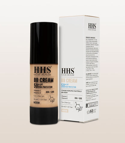 HHS BB Cream with Sunscreen SPF 50+ | UVA & UVB Protection | Natural Glow Finish
