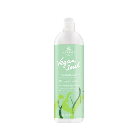 Shampooing nourrissant Kallos Cosmetics Vegan Soul aux protéines végétales et à l'huile d'avocat 1000 ml - Shampooing végétalien naturel à l'huile d'avocat et aux protéines végétales