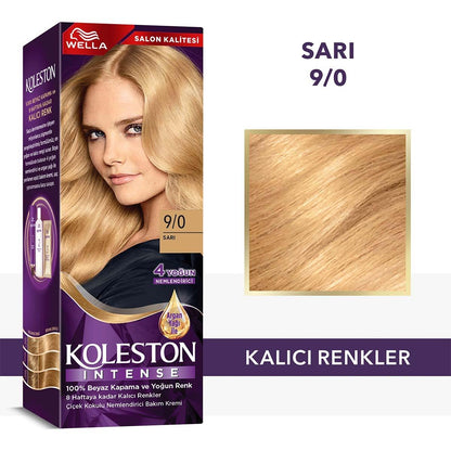 Wella Koleston Intense 9/0 Blond : Coloration permanente pour une couverture à 100 % des cheveux blancs et une couleur intense longue durée