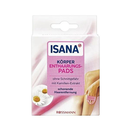 Bandas de cera corporal Isana para depilación - Paquete de 6 unidades con extracto de manzanilla, embalaje con certificación FSC