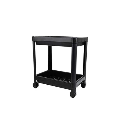 Carrito de almacenamiento con ruedas Decobella de 2 niveles: organizador para cocina y baño, plástico duradero, fácil montaje