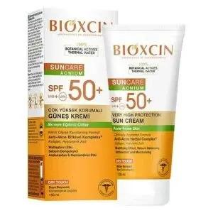 Écran solaire Bioxcin pour peaux à tendance acnéique SPF 50+ - Non comédogène, toucher sec, résistant à l'eau - 150 ml