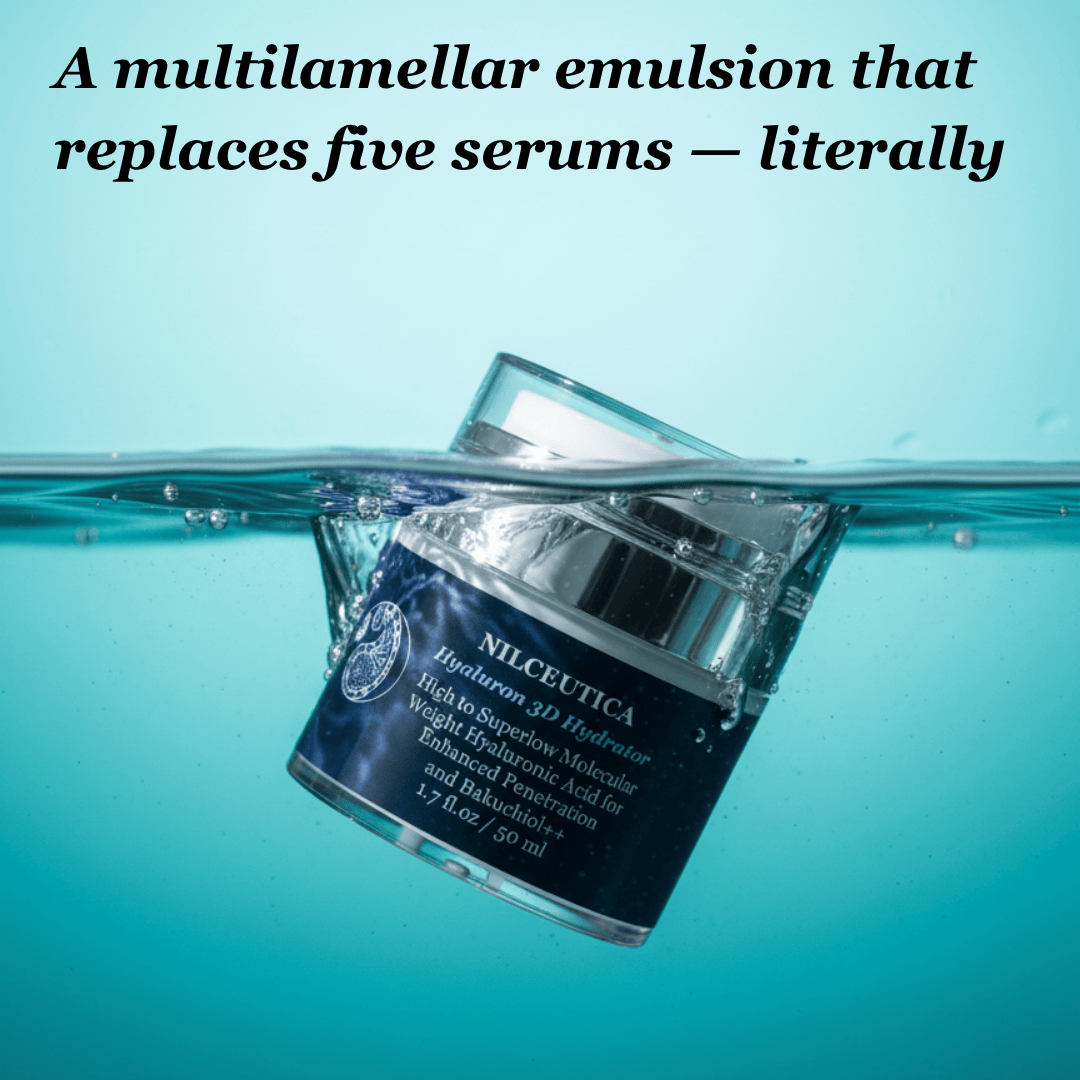 NILCEUTICA Hyaluron 3D Hydrator Multi Lamellar Emulsion The Advanced Response Face and Neck Cream-Serum Anti-aging Best Anti-aging Moisturizer for Dry skin NILCEUTICA