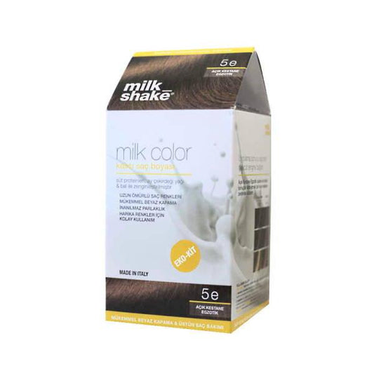 Milk Shake 5e Light Chestnut Exotic Hair Dye - Easy At-Home Application, Long-Lasting Color