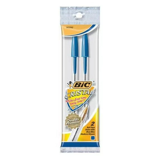 BIC Cristal Smooth Up Blue Ballpoint Pens - 24 Count (12 Packs of 2) Pens Pasteur Pharmacy
