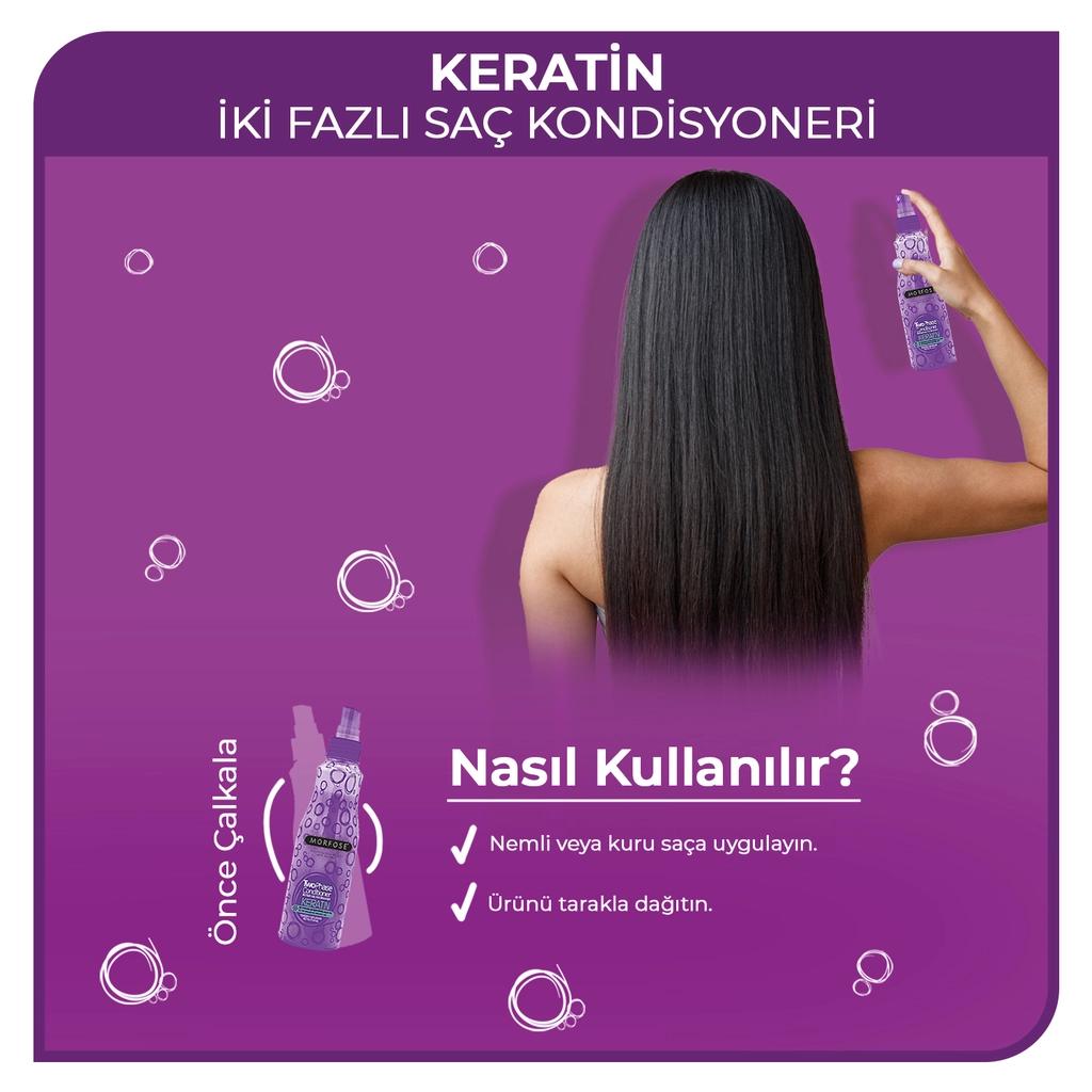 Acondicionador bifásico en spray con queratina Morfose 220 ml