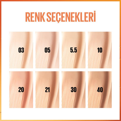 Base de maquillaje Maybelline Super Stay Skin Tint: Vitamina C, 24H de duración, hidratante, iluminadora - Tinte de piel con acabado natural