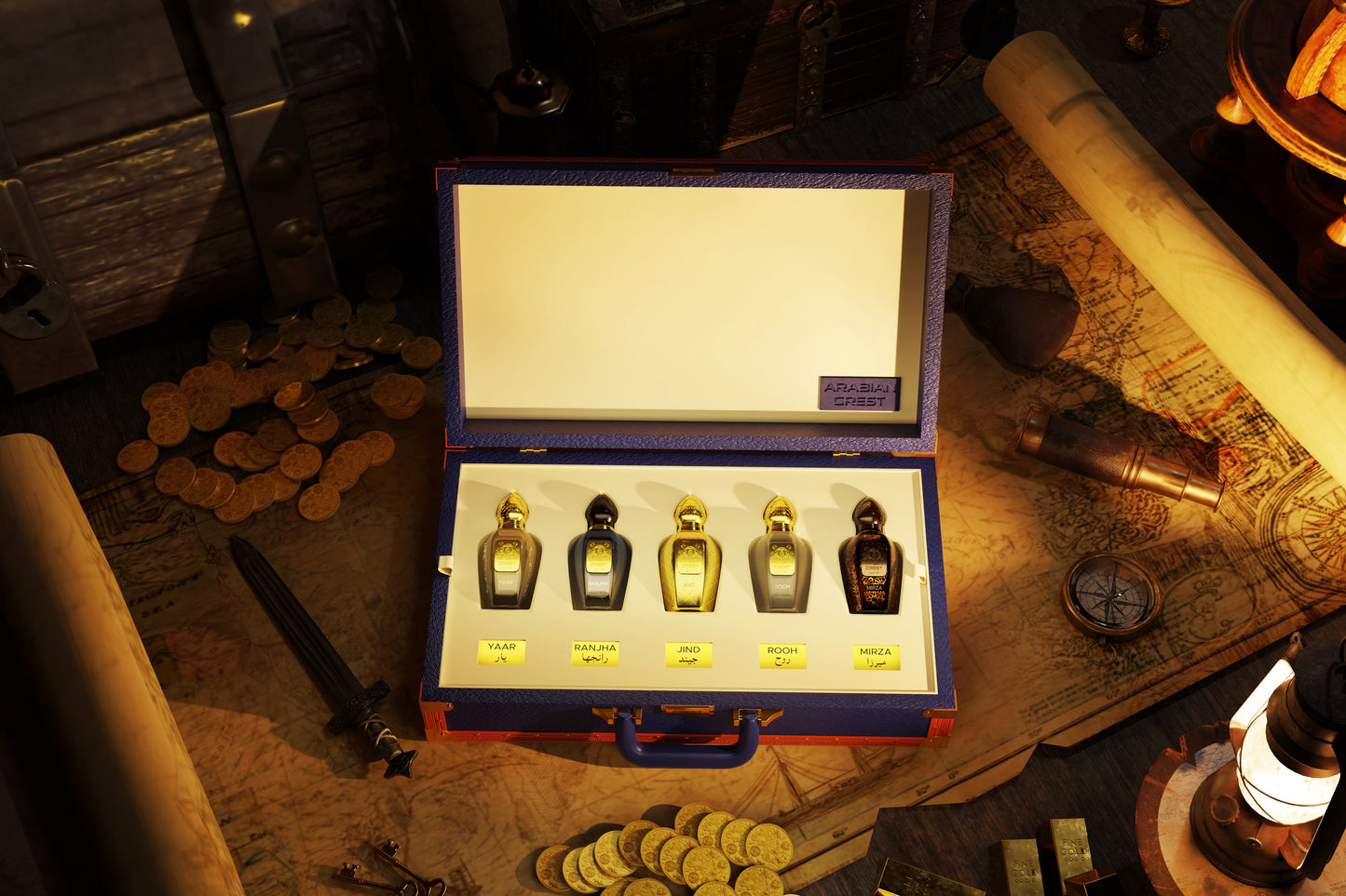 ARABIAN CREST DUBAI The Sinbad Corsair Portfolio: 5-Piece Eau de Parfum Briefcase Single ARABIAN CREST DUBAI™