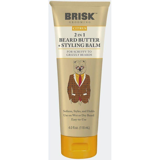 Brisk 2 in 1 Beard Butter + Styling Balm 4 Oz Beard Care Pasteur Pharmacy