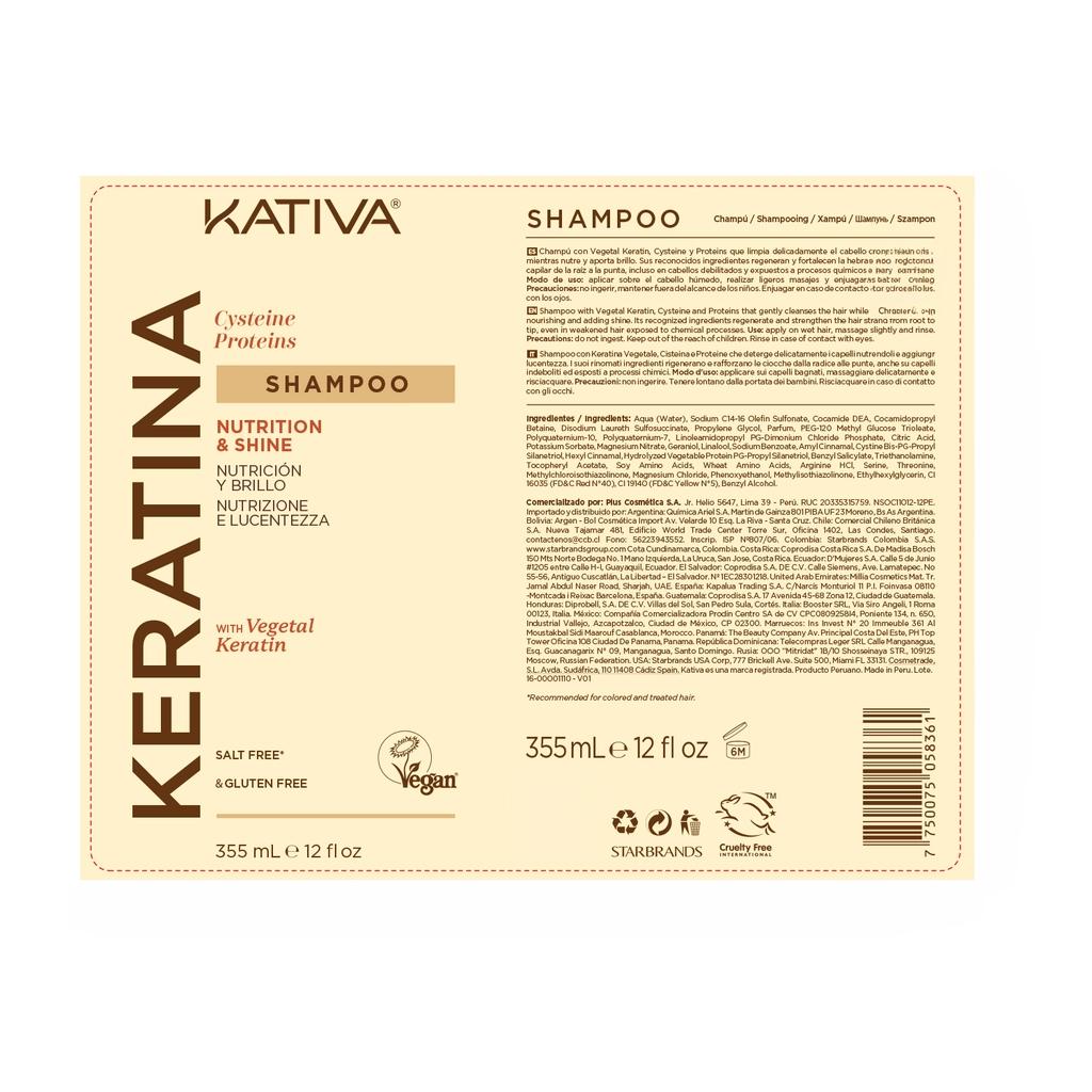 Kativa Keratinli Vegan Shampoo 355 ml