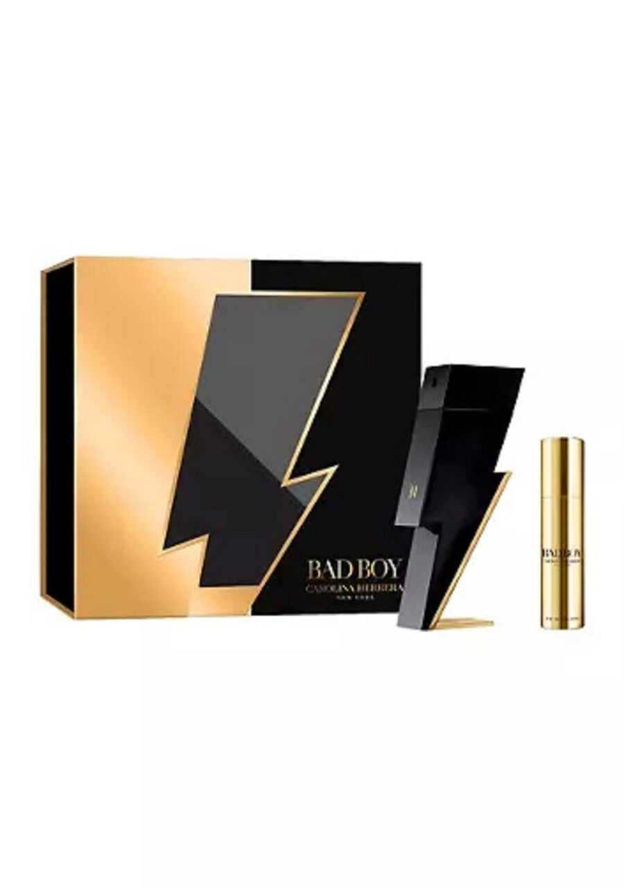 CAROLINA HERRERA BAD BOY 2 PCS SET: 3.4 EAU DE TOILETTE SPRAY + 0.34 EAU DE TOILETTE SPRAY MEN Fragrant Nest