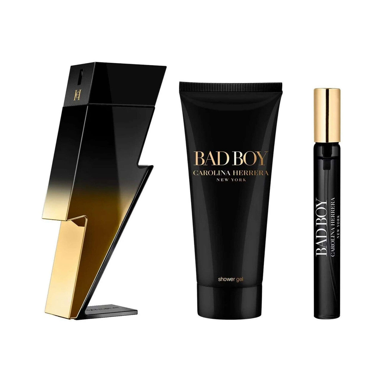 CAROLINA HERRERA BAD BOY EXTREME 3 PCS SET: 3.4 EAU DE PARFUM SPRAY + 0.33 OZ EAU DE PARFUM SPRAY + 3.4 SHOWER GEL MEN Fragrant Nest