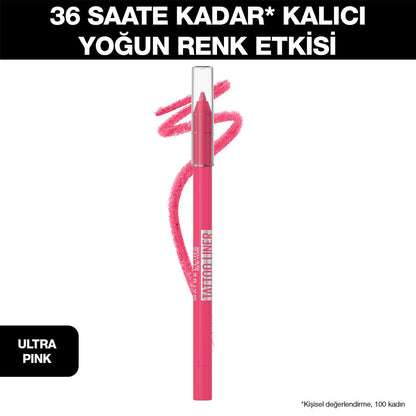 Delineador de ojos en gel Maybelline Tattoo Liner 302 Ultra Pink: delineador de larga duración y resistente al agua para un color de ojos intenso
