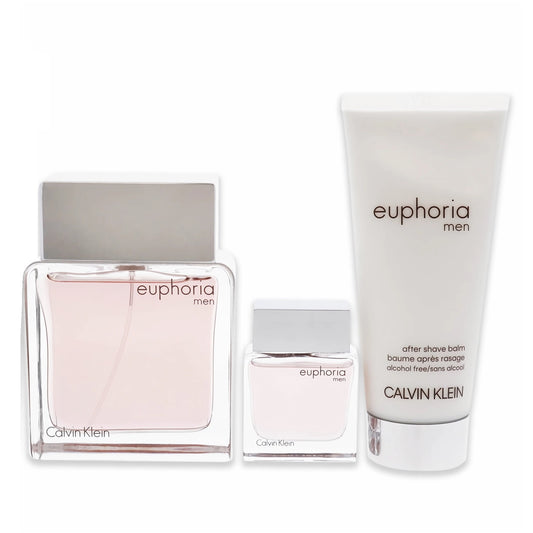EUPHORIA 3 PCS SET FOR MEN: 3.3 EAU DE TOILETTE SPRAY + 3.3 AFTER SHAVE BALM + 15 ML EAU DE PARFUM MINI Men Fragrant Nest