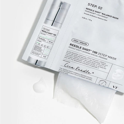 Masque 2 étapes VT Cosmetics Reedle Shot 100 pour une peau lisse 28 g