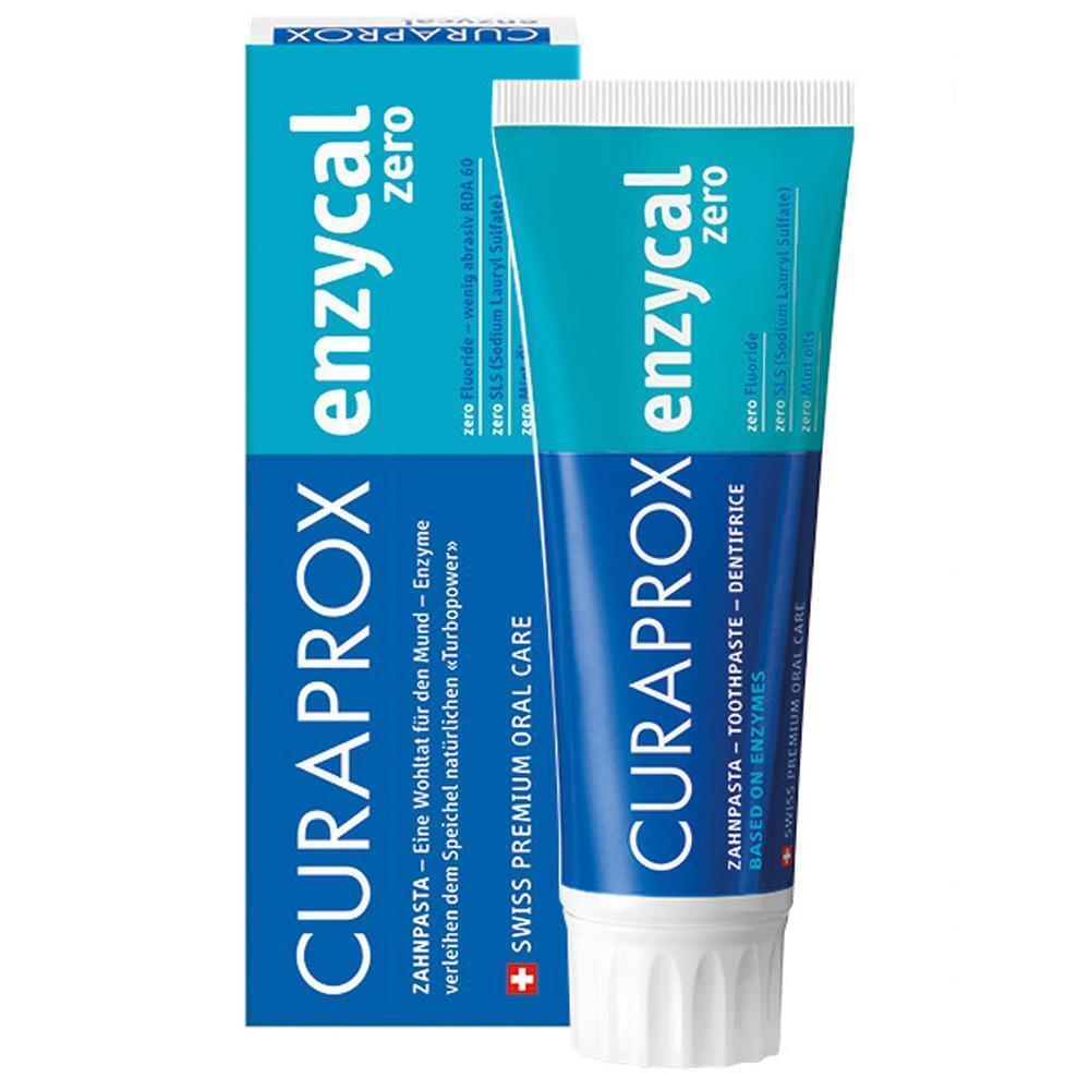 Dentifrice Enzycal Zero de Curaprox - Soin bucco-dentaire naturel à base d'enzymes, 75 ml