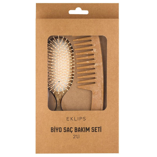 Eklips Bio 2-Piece Hair Brush and Comb Set for Styling
