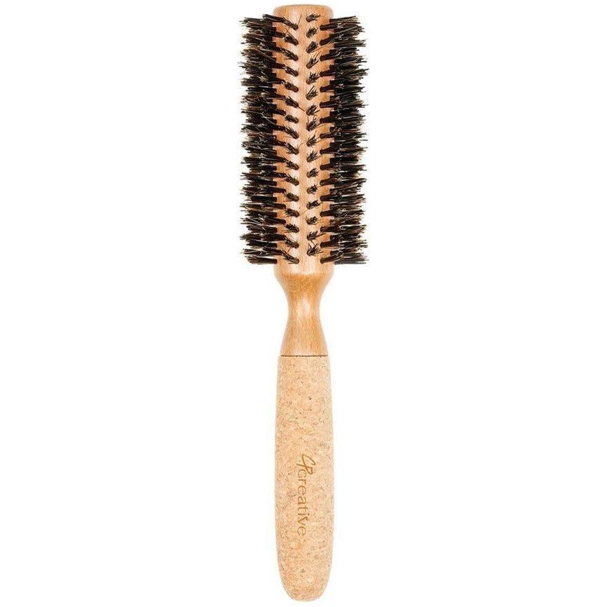 Eco-Friendly Birchwood and Cork Boar Bristle Round Hair Brush Hair Brush Pasteur Pharmacy CRC4 (2")