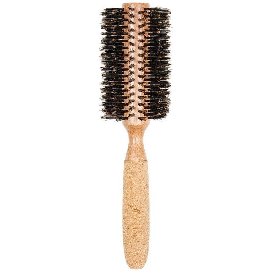 Eco-Friendly Birchwood and Cork Boar Bristle Round Hair Brush Hair Brush Pasteur Pharmacy CRC4XL (3")