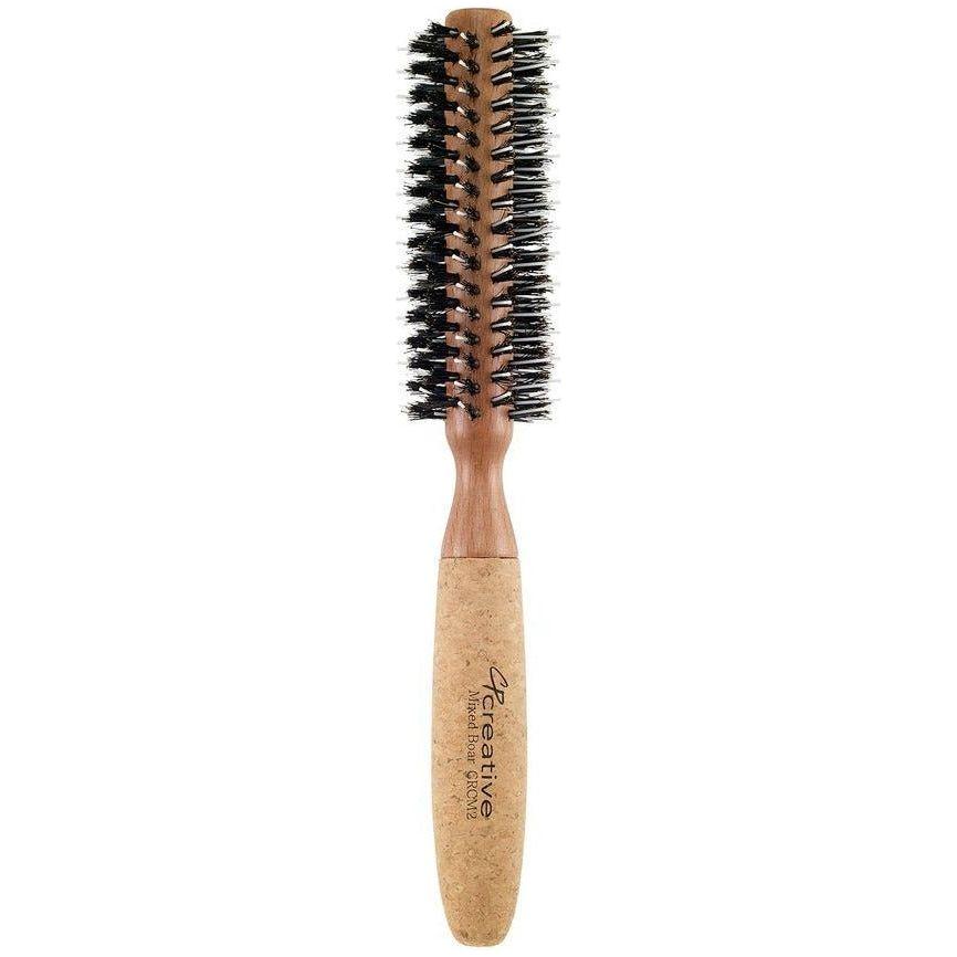 Eco-Friendly Birchwood and Cork Boar Bristle Round Hair Brush Hair Brush Pasteur Pharmacy