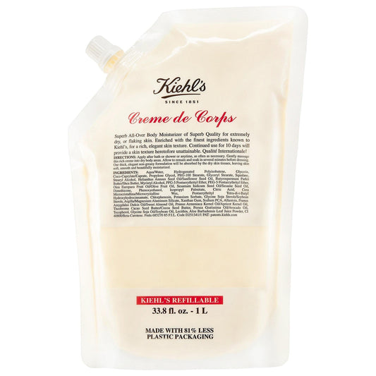 Kiehl's Crème de Corps: Ultra Hydrating Body Lotion with Squalane & Cocoa Butter - Non-Greasy Moisturizer for Dry, Soft Skin
