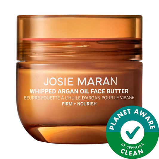 Crème hydratante raffermissante pour le visage à l'huile d'argan fouettée Josie Maran - Crème hydratante végétalienne et sans cruauté pour les peaux sèches