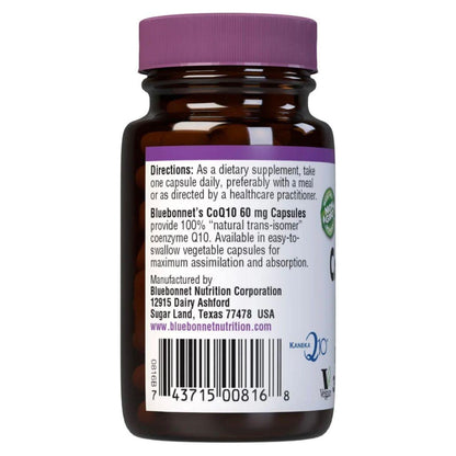 Bluebonnets CoQ10 60 mg 30 Vegetarian Softgels Dietary Supplements Pasteur Pharmacy